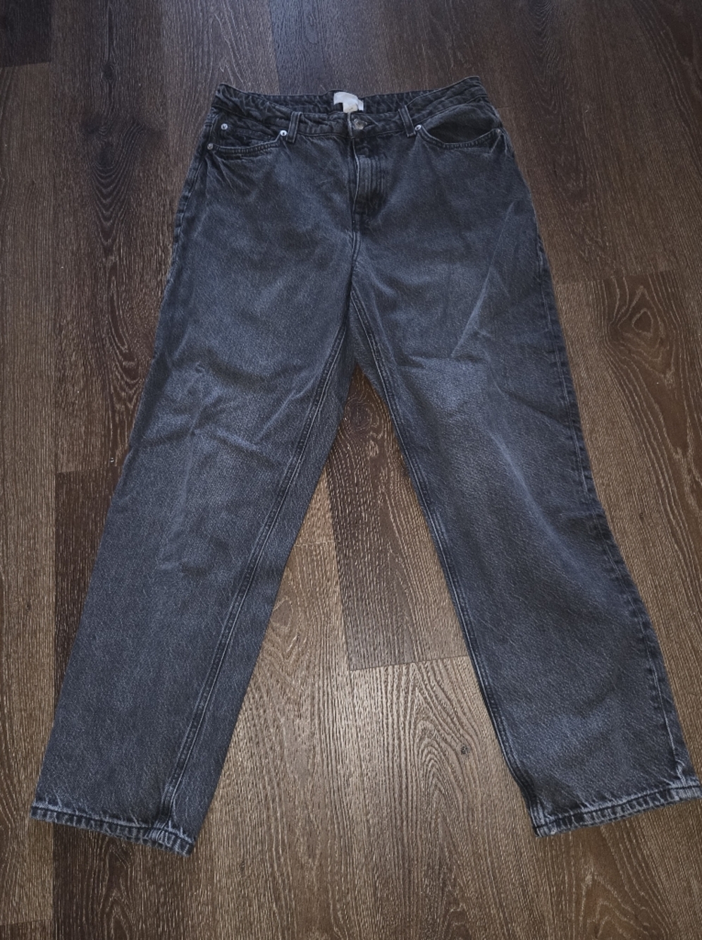 H&M Women's Washed Black Slim Straight Jeans 12